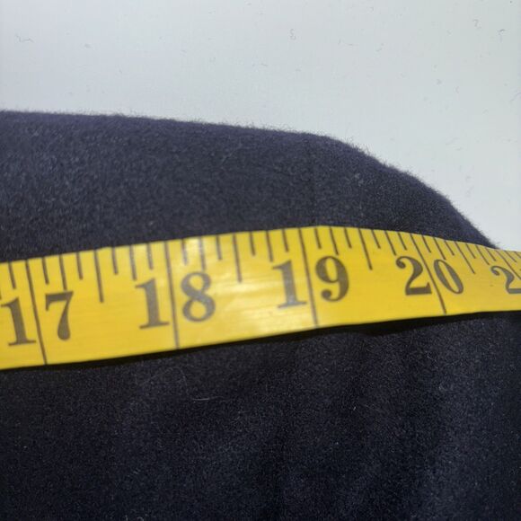 Vintage “Man In Wool” Pure Wool Deep Navy Blue Topcoat XL  46x42 - Picture 5 of 8